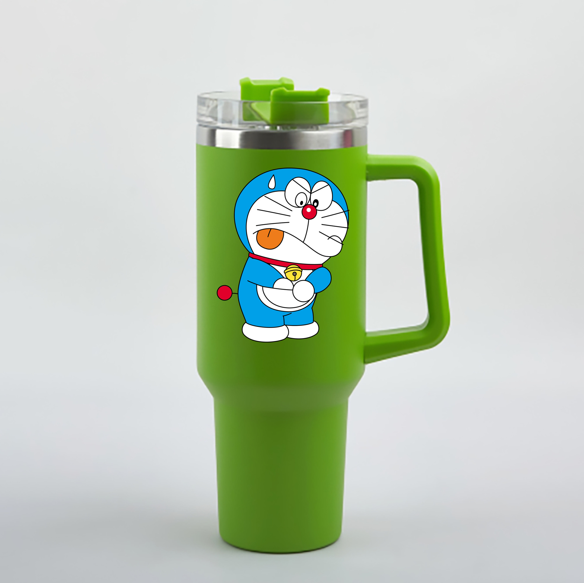 （画像用） ドラえもん Doraemon 1200mL車用タンブラー - クリスタルステッカー（プラスチックストロー付き）